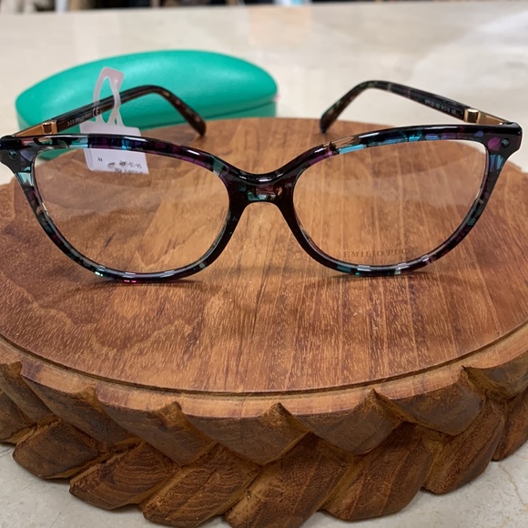 EMILIO PUCCI OPTICAL FRAMES GORGEOUS MULTI COLOR PRINT BLACK BLUE PURPLE 54MM - Picture 12 of 15